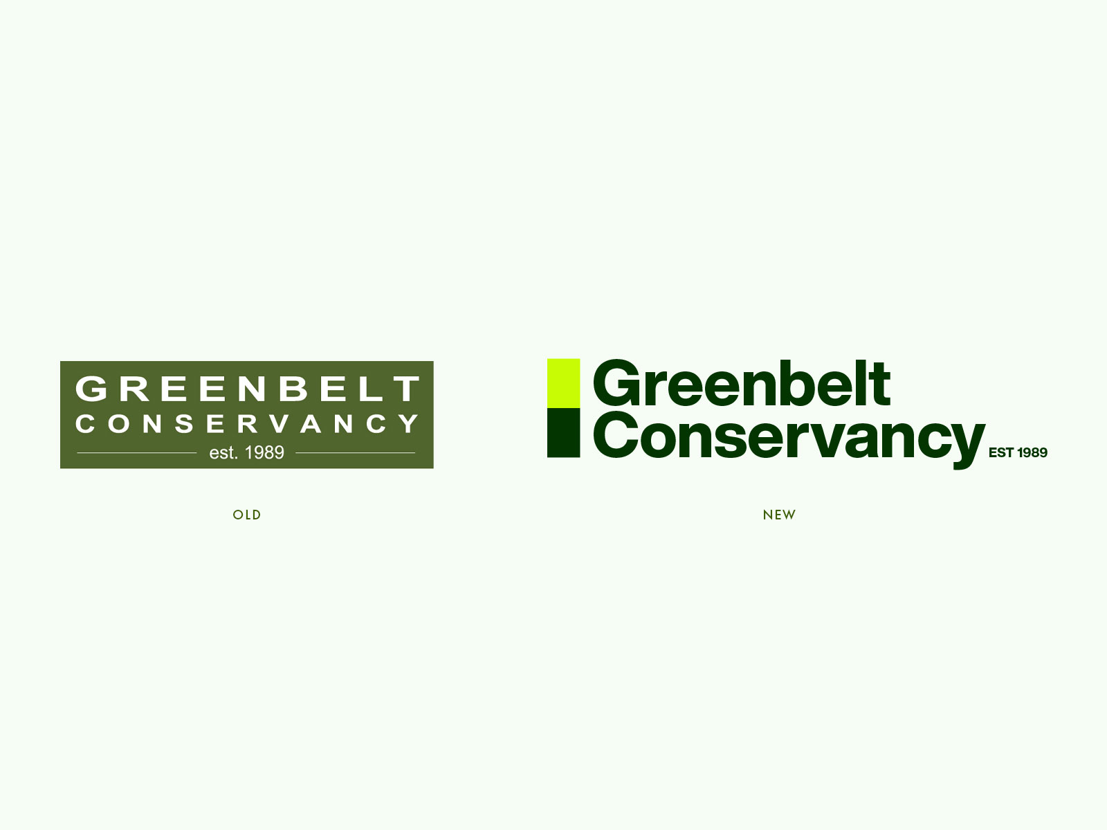 Greenbelt Conservancy rebrand exercise: Logo comparison
