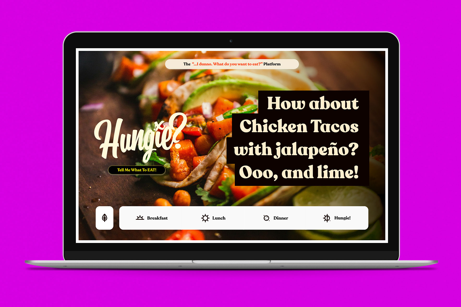 Hungie: The "What to eat?" platform Branding and Web Design