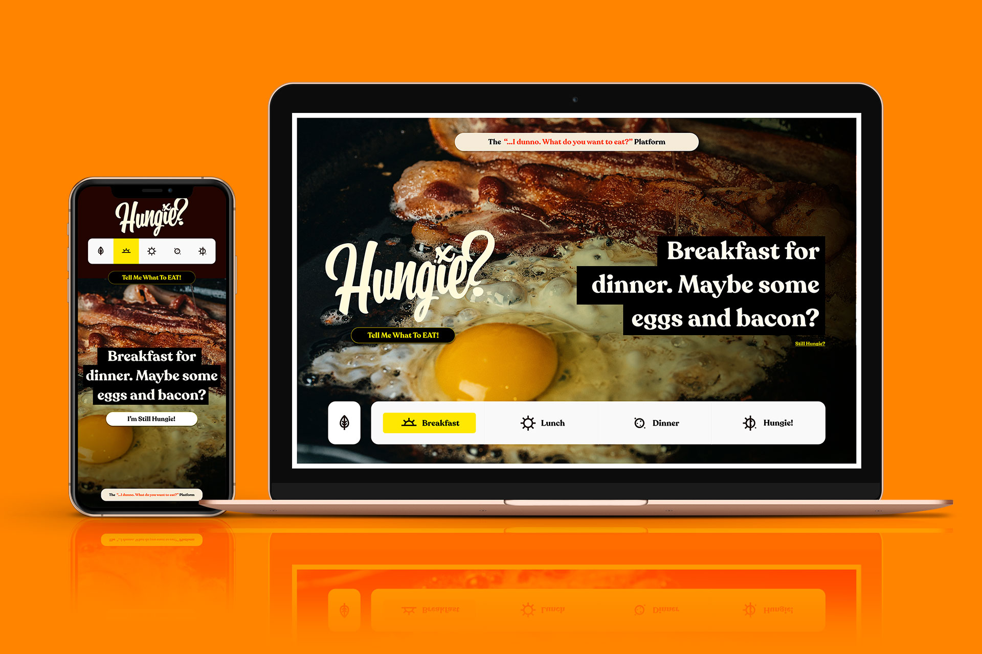 Hungie Responsive Web Design on Laptop and Mobile